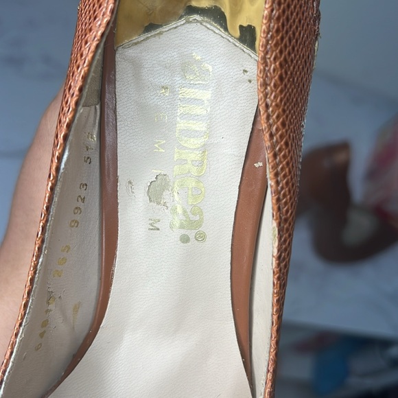 ANDREA PREMIUM Pump Block Brown Heels Women Size 7 - Picture 16 of 16